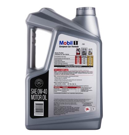 美孚机油（Mobil）1号全合成机油 0W-40 SN级 5QT 美国原装进口